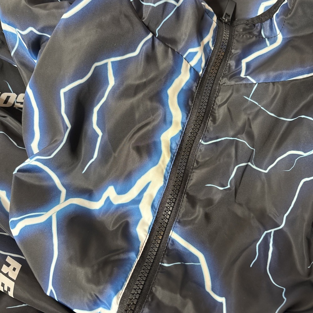 Reason Windbreaker Jacket Men's 4XL Lightening Hoodie Black‎ Blue Read - Picture 9 of 9